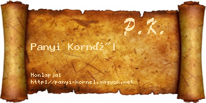 Panyi Kornél névjegykártya