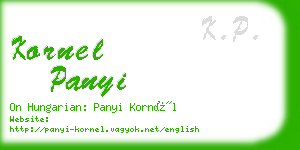 kornel panyi business card